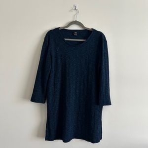 Navy blue soft knit tunic